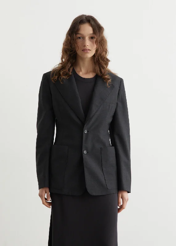 Single Breasted Fitted Tailored Jacket