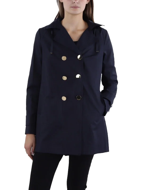 Womens Cotton Blend Double Brested Trench Coat