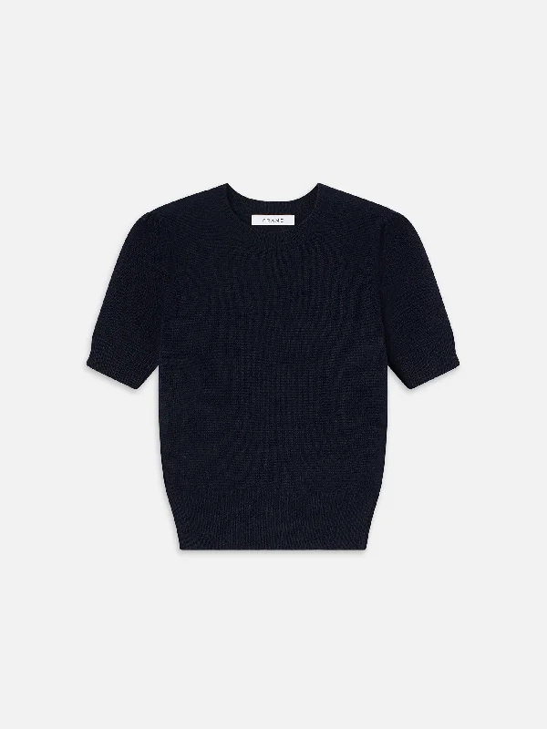 Cashmere Gathered Sweater -- Navy