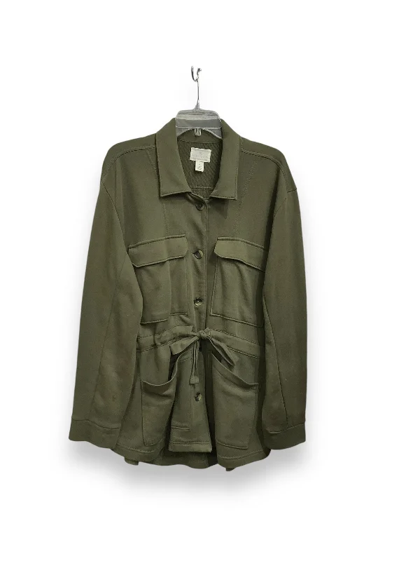 Jacket Shirt By Caslon In Green, Size: Xl