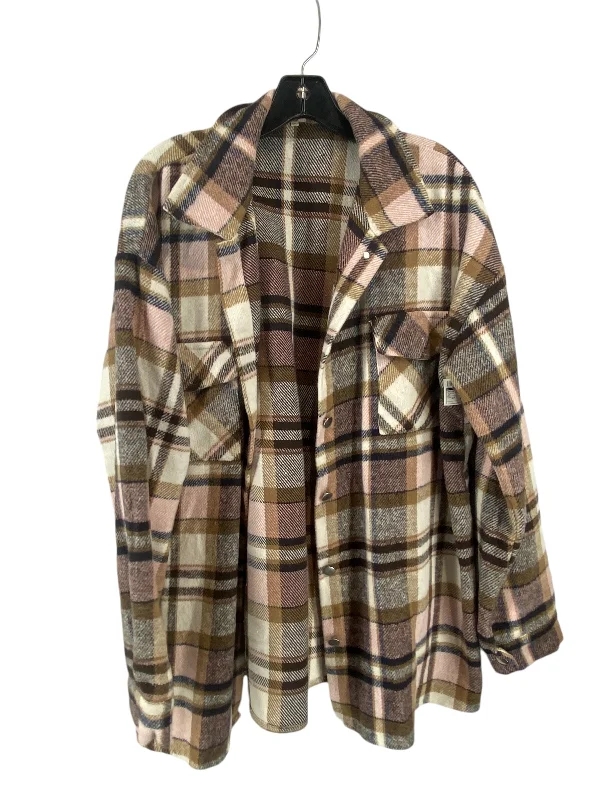 Jacket Shirt By Clothes Mentor In Plaid Pattern, Size: 2x