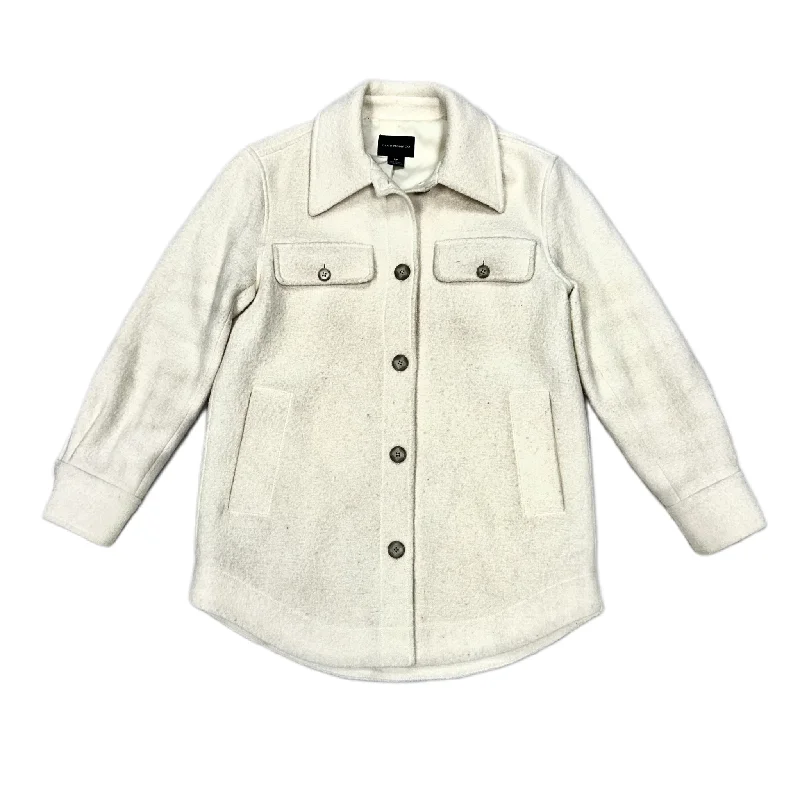 Jacket Shirt By Club Monaco In Cream, Size: S